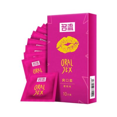 Six Sex Cherry Flavoured Condoms for Oral Sex – 10 Pack
