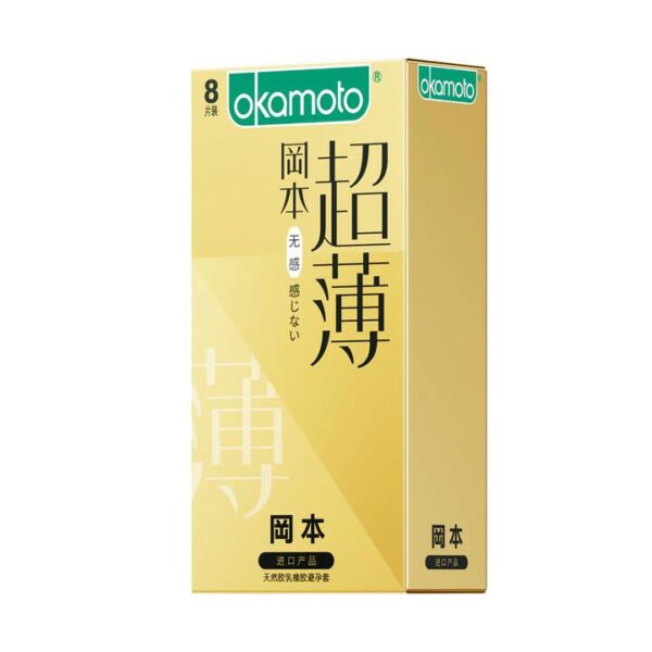 Okamoto Ultra Thin Condoms 8 Pack – Barely There Feel, Natural Latex
