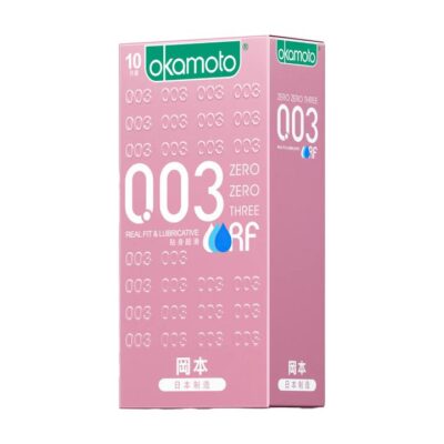 Okamoto Zero Zero Three (003) Real Fit RF Lubricated Condoms - 10 Count - Ultra-Thin 0.03 mm
