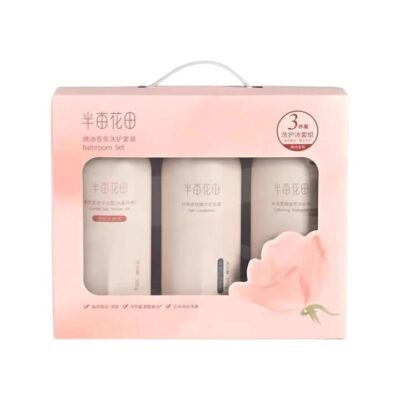 Half Acre Flower Field Essential Oil Scented Bath & Hair Care Set – Shampoo, Conditioner & Shower Gel, 500 g x 3
