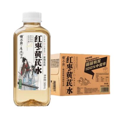 Yue Xiaokai Red Date & Astragalus Herbal Drink 500ml x 15 - Jujube & Astragalus Tea Beverage Case
