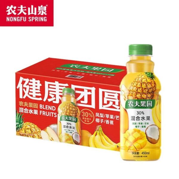 Nongfu Spring Fruit Orchard 30% Mixed Fruit Juice – Pineapple Blend 450 ml x 15 Bottles