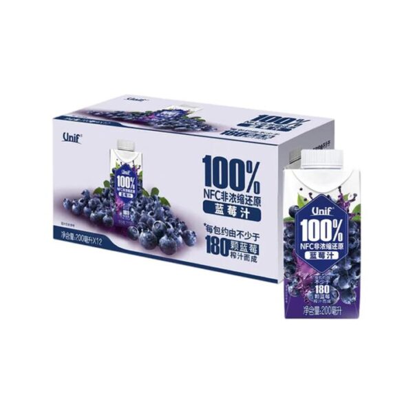 Unif 100% NFC Blueberry Juice 200ml x 12 – Limited Import
