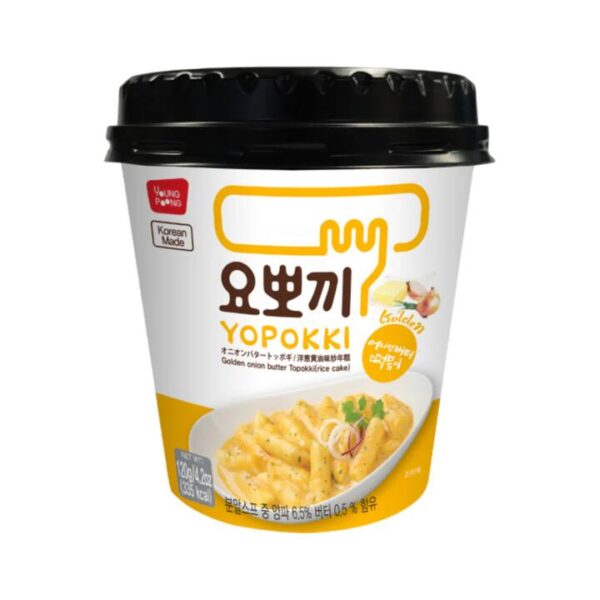 Yopokki Golden Onion Butter Tteokbokki Cup 120g - Instant Korean Rice Cake