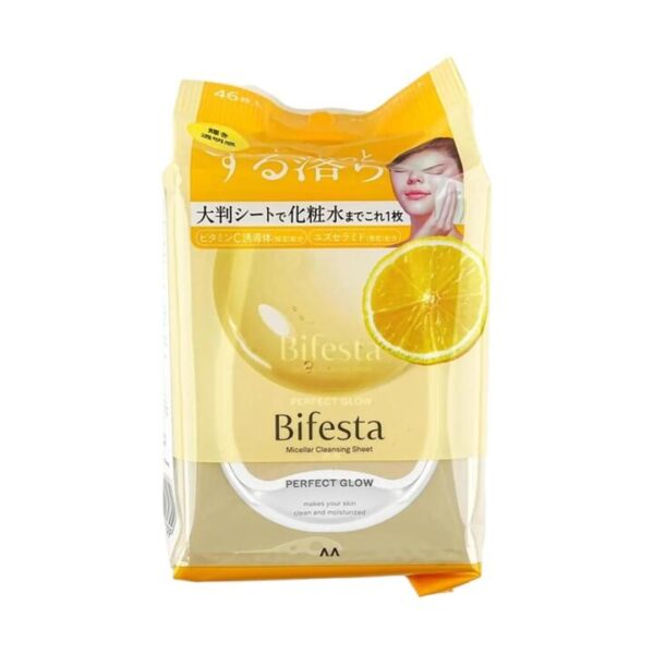 Bifesta Perfect Glow Micellar Cleansing Sheets with Vitamin C – 46 Sheets